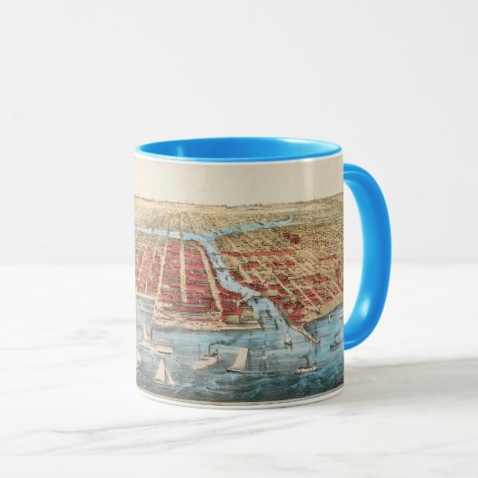 地図: シカゴ、c1857 マグカップ (正面右)