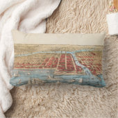 地図: シカゴ、c1857 ランバークッション (ブランケット)