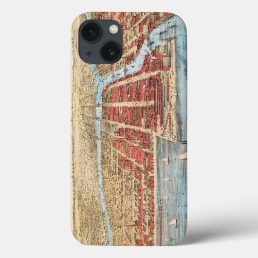 地図：シカゴ， c1857 Case-Mate iPhoneケース (裏面)
