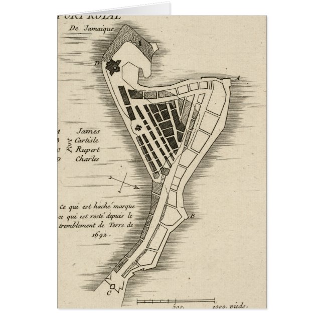 地図: ジャマイカ1755年 (正面)
