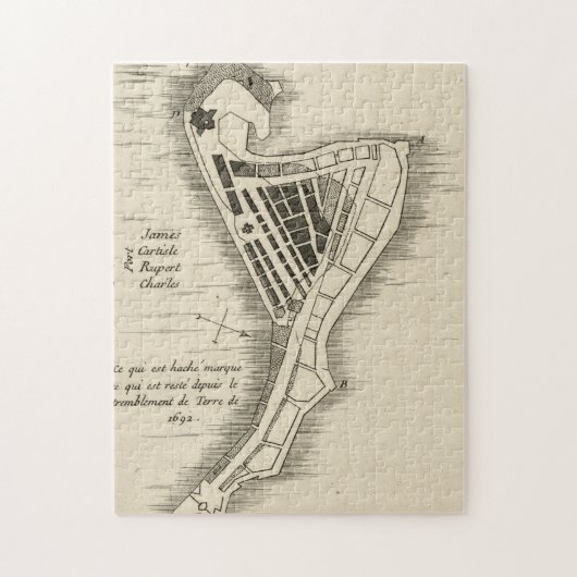 地図: ジャマイカ1755年 ジグソーパズル (縦)