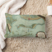 地図: ジャマイカ1756年 ランバークッション (ブランケット)