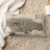 地図: ジャマイカ1763年 ランバークッション (ブランケット)