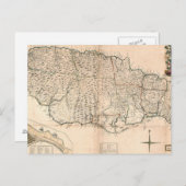 地図:ジャマイカ、1755年2 ポストカード (正面/裏面)