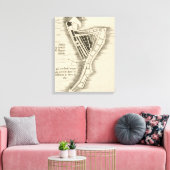 地図：ジャマイカ、1755年 キャンバスプリント (インサイチュ (リビング))