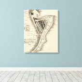 地図：ジャマイカ、1755年 キャンバスプリント (インサイチュ (ウッドフロア))