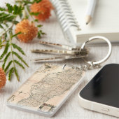 地図: ジャマイカ、1755 2 キーホルダー (正面右)