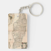 地図: ジャマイカ、1755 2 キーホルダー (裏面)