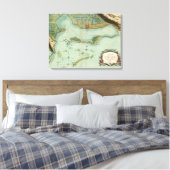 地図：ジャマイカ、1756年 キャンバスプリント (インサイチュ (寝室))