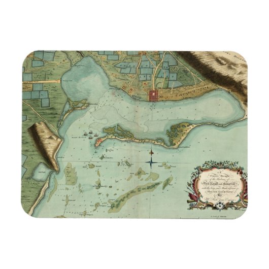 地図：ジャマイカ、1756年 マグネット (横)