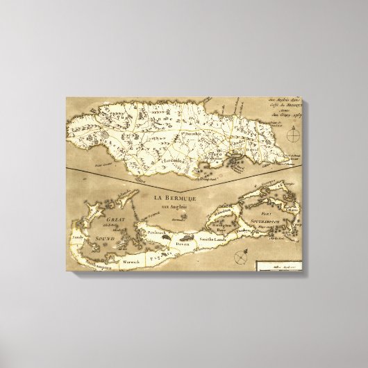 地図：ジャマイカ、1767年 キャンバスプリント (正面)