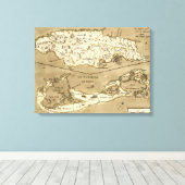 地図：ジャマイカ、1767年 キャンバスプリント (インサイチュ (ウッドフロア))