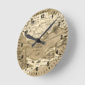 地図：ジャマイカ、1767年 ラウンド壁時計 (傾斜)