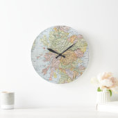 地図：スコットランド ラージ壁時計 (ホーム)