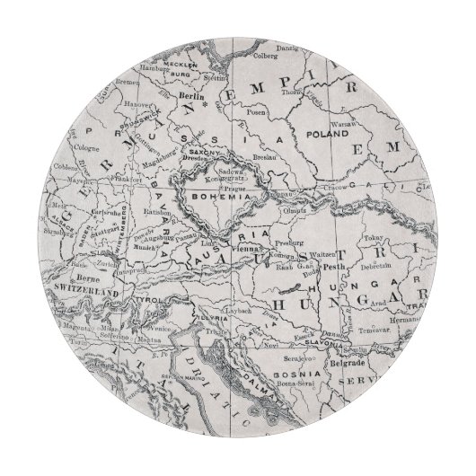 地図: ドイツおよびオーストリア カッティングボード (正面)