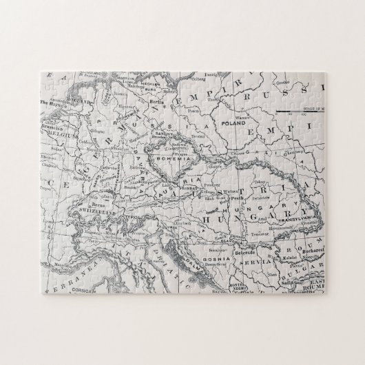 地図: ドイツおよびオーストリア ジグソーパズル (横)