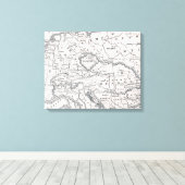 地図：ドイツとオーストリア キャンバスプリント (インサイチュ (ウッドフロア))