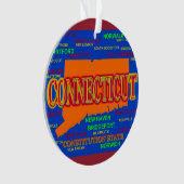 地図、ニューヘブン、ハートフォードコネチカット州 オーナメント (正面)
