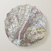 地図: ニューヨーク周辺1906年 ラウンドクッション (裏面)