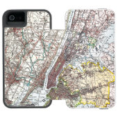 地図: ニューヨーク周辺1906年 INCIPIO iPhoneウォレットケース (フォリオ Open)