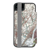 地図: ニューヨーク周辺1906年 INCIPIO iPhoneウォレットケース (フォリオ裏面)