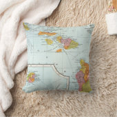 地図: ハワイ1905年 クッション (ブランケット)