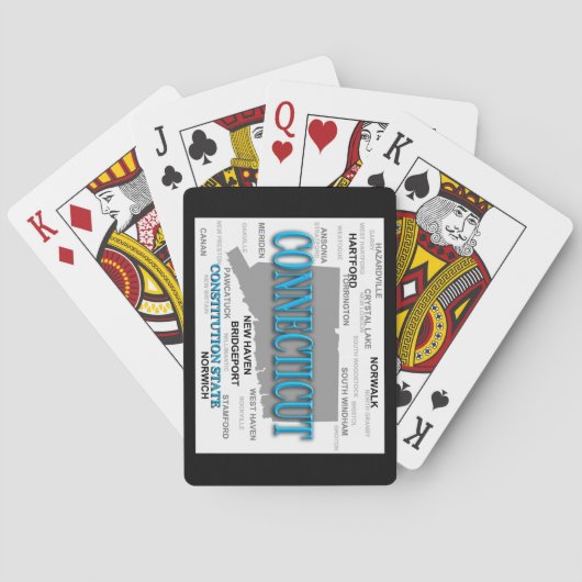 地図、ハートフォード、ニューヘブンコネチカット州 トランプ (裏面)