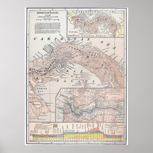 地図：パナマ、1907年 ポスター (正面)