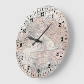 地図:パナマ、1907年 ラージ壁時計 (傾斜)