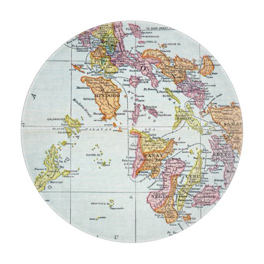 地図: フィリピン1905年 カッティングボード (正面)