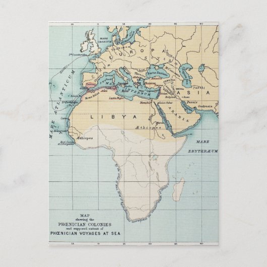 地図：フェニキア帝国 ポストカード (正面)