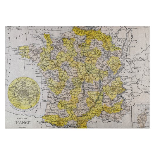 地図: フランス カッティングボード (正面)