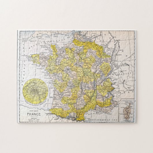 地図: フランス ジグソーパズル (横)