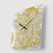 地図: フランス スクエア壁時計 (傾斜)