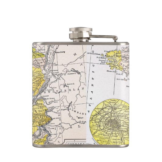 地図: フランス フラスク (裏面)