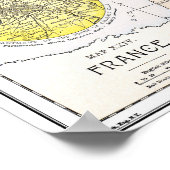 地図：フランス ポスター (角)