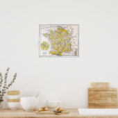 地図：フランス ポスター (キッチン)