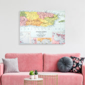 地図：プエルトリコ1900年 キャンバスプリント (インサイチュ (リビング))