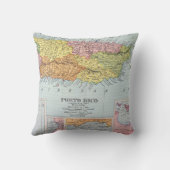 地図: プエルトリコ1900年 クッション (裏面)