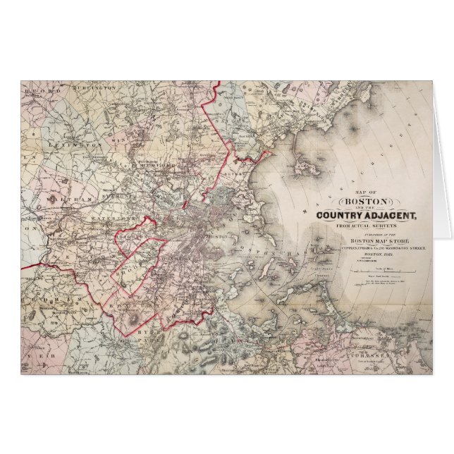 地図: ボストン1883年 (正面横)