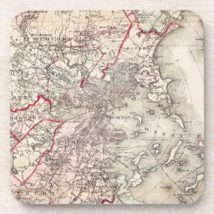 地図: ボストン1883年 コースター