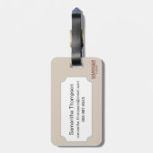 地図: ボストン1883年 ラゲッジタグ (裏面縦)