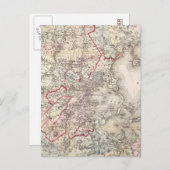 地図：ボストン、1883年 ポストカード (正面/裏面)