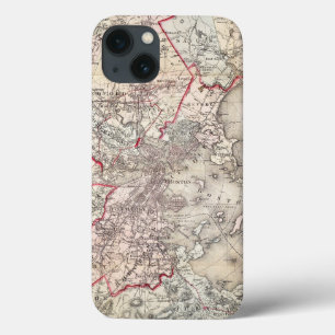 地図:ボストン、1883年 iPhone 13ケース