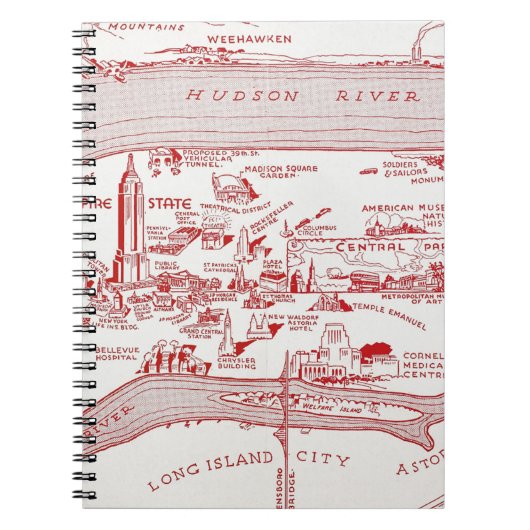 地図: マンハッタン、c1935 ノートブック (正面)