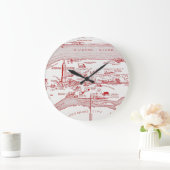 地図: マンハッタン、c1935 ラージ壁時計 (ホーム)