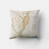 地図: ミシシッピー川1861年 クッション (裏面)