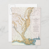 地図: ミシシッピー川1861年 ポストカード (正面/裏面)