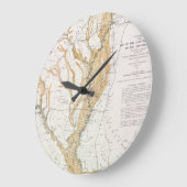 地図: ミシシッピー川1861年 ラージ壁時計 (傾斜)