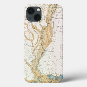 地図: ミシシッピー川1861年 iPhone 13ケース